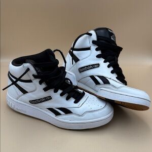 Reebok White and Black High-Top Sneakers